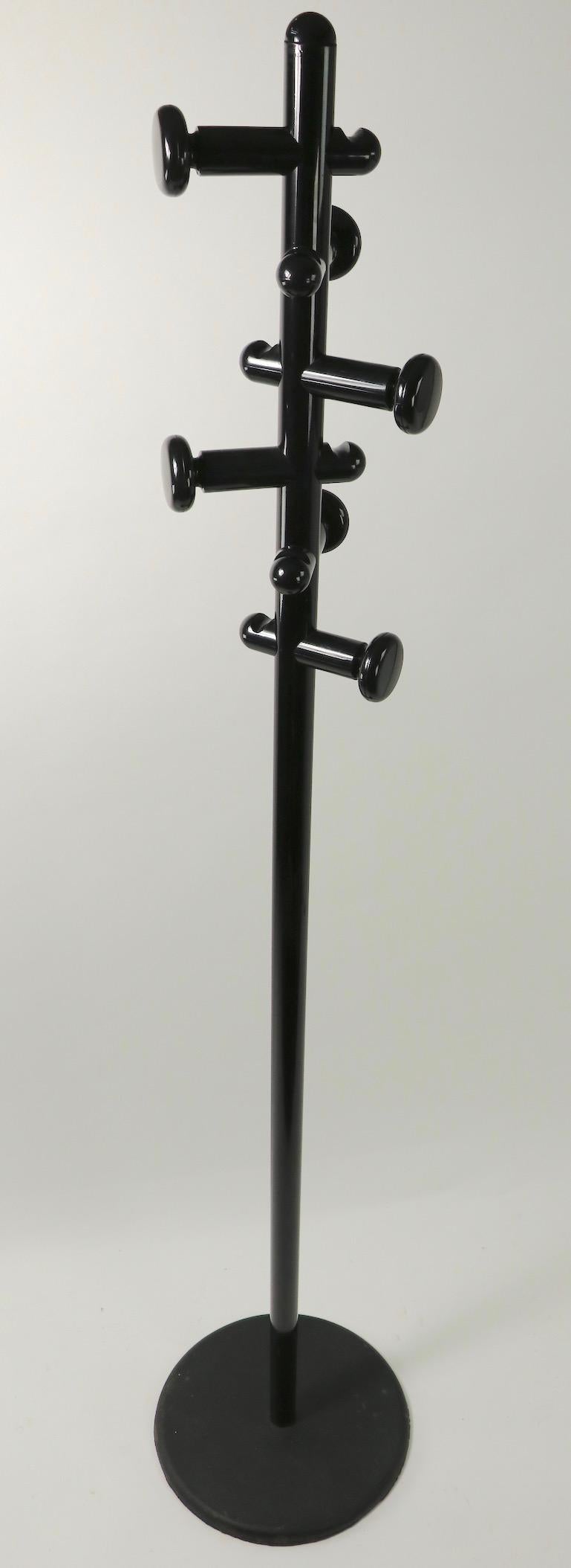 20th Century Post Modernist Italian Black Lacquered Coat Tree Stand