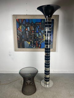 Post Modernist Lucite Disk Torchiere Floor Lamp by Optique