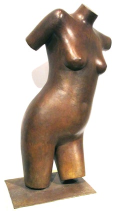 A Very Good & Large Post Modernist Bronze Nude Torso by George Foster, SSC