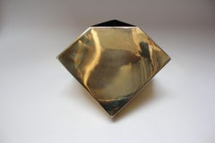 Post-Modernist Polished Brass Geometric Vase by James Johnston for Balos