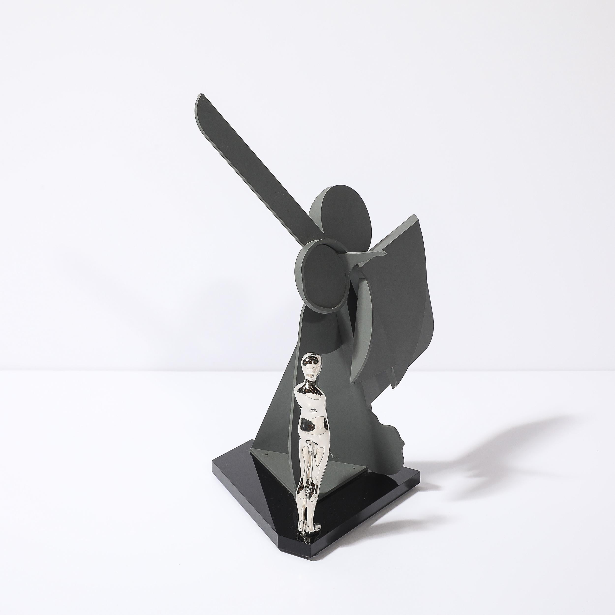 Postmodernistische Skulptur signiert Ernest Trova, Profil Canto #83 in Matt Gray im Angebot 3