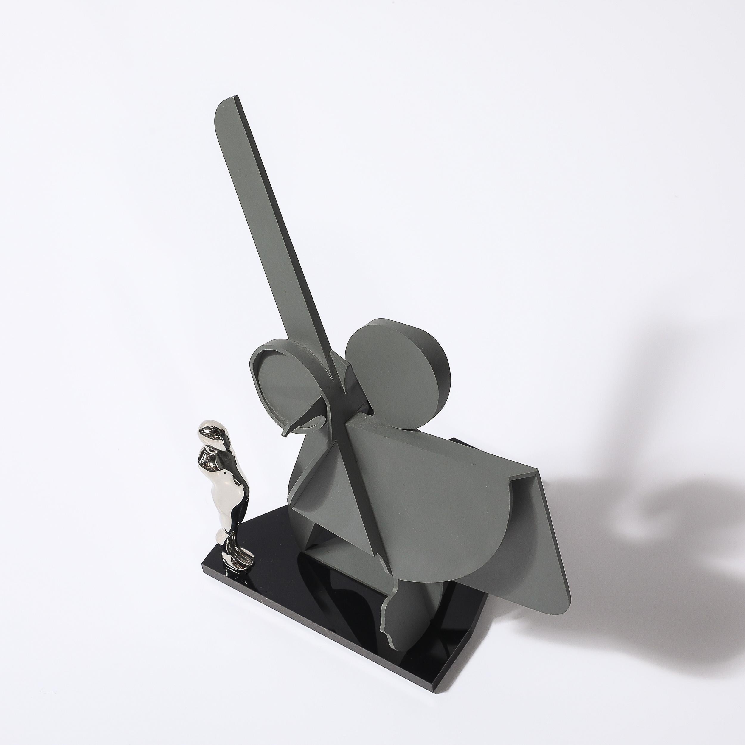 Postmodernistische Skulptur signiert Ernest Trova, Profil Canto #83 in Matt Gray im Angebot 5