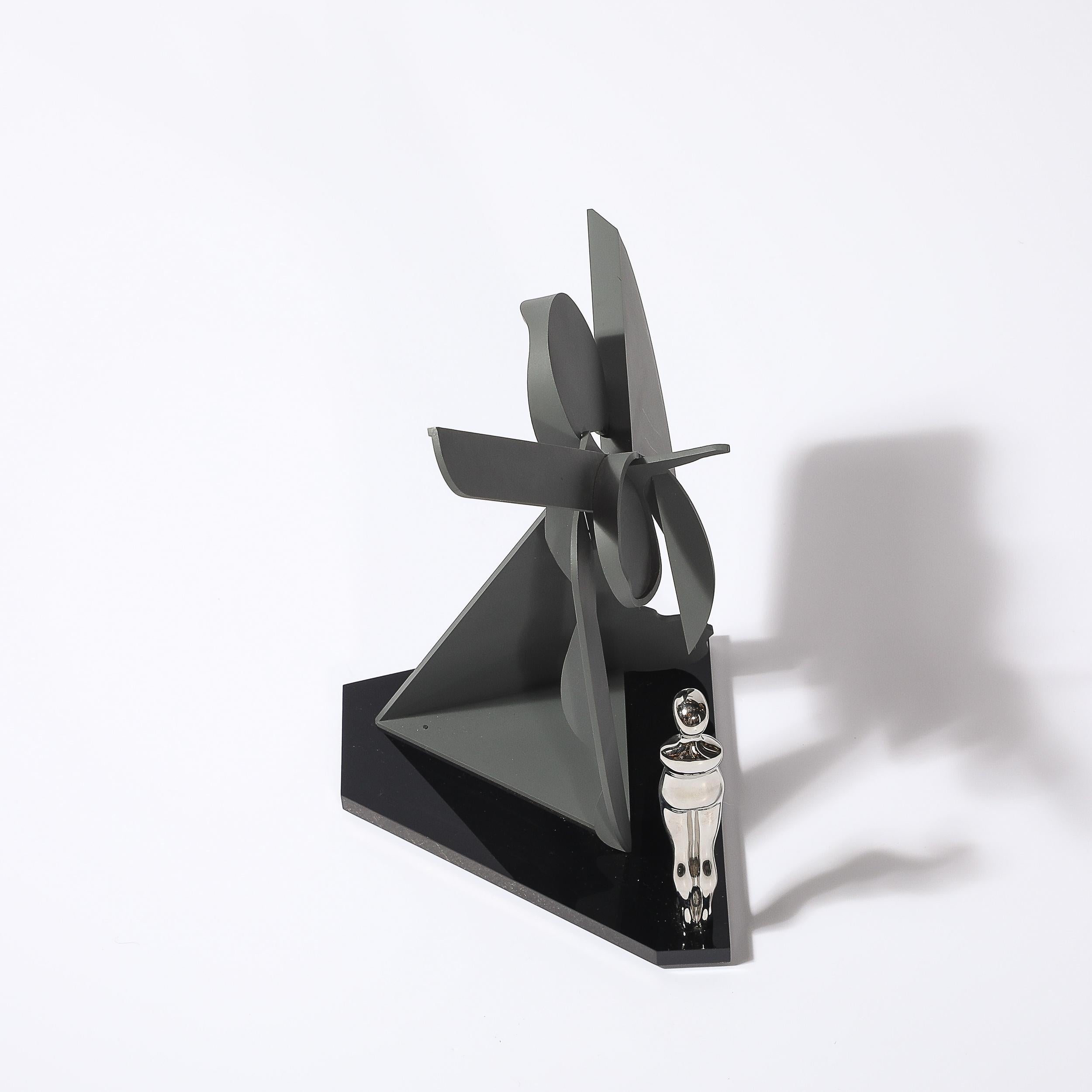 Postmodernistische Skulptur signiert Ernest Trova, Profil Canto #83 in Matt Gray im Angebot 6