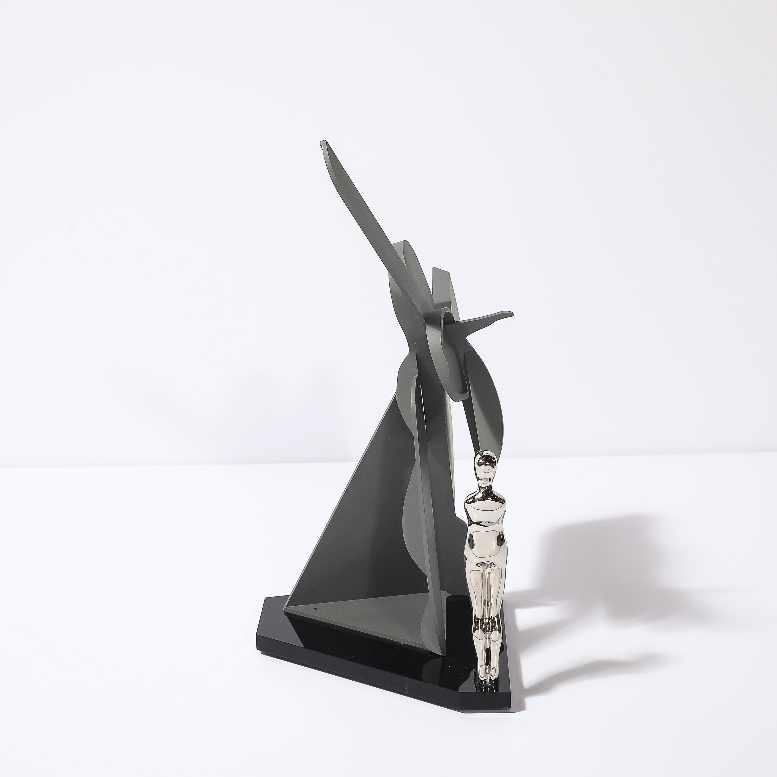 Postmodernistische Skulptur signiert Ernest Trova, Profil Canto #83 in Matt Gray im Angebot 2
