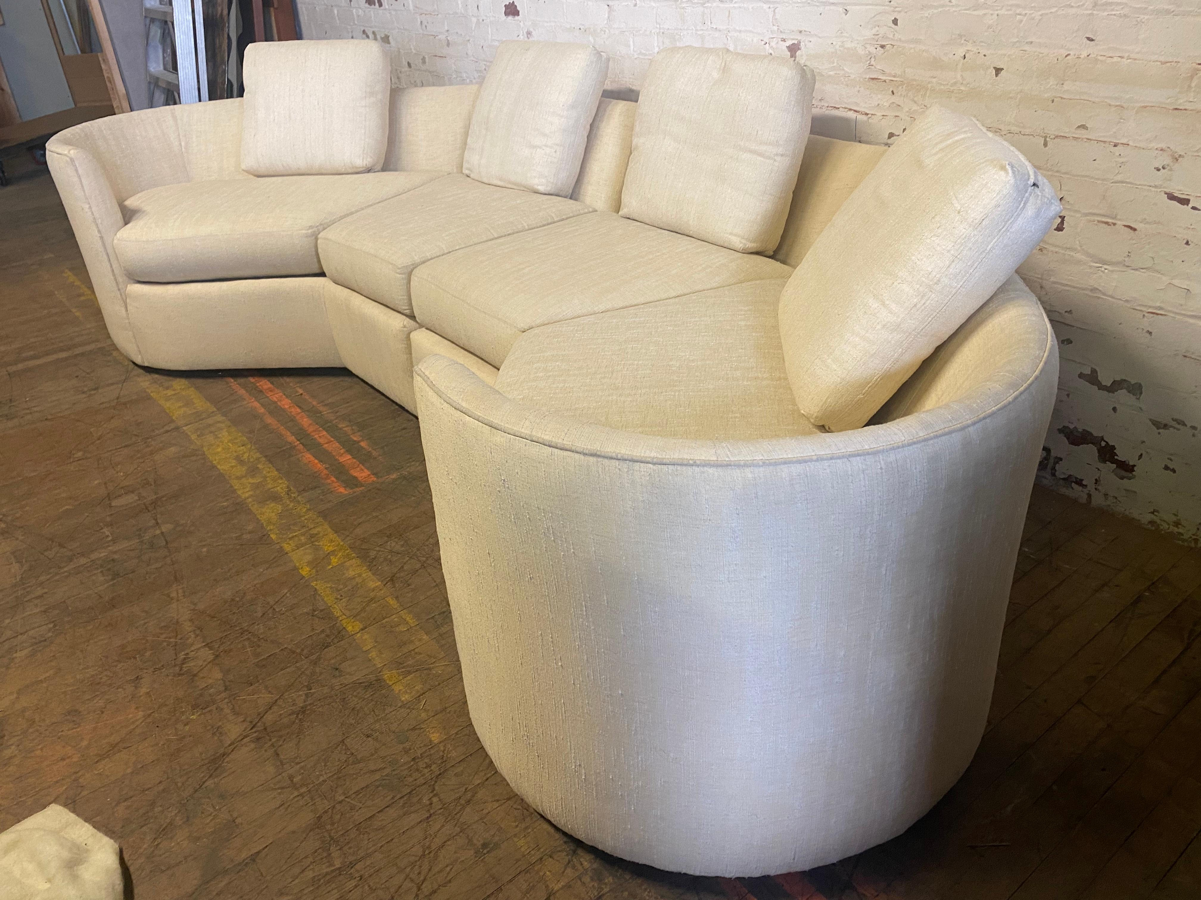 Mid-Century Modern Post Modernist Two-Piece Contemporary Sofa by Charak Furniture Co. For Sale
