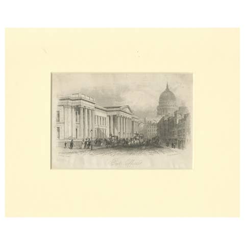 Post Office and St. Paul's Cathedral, London – Engraving by J. Shury, ca. 1850