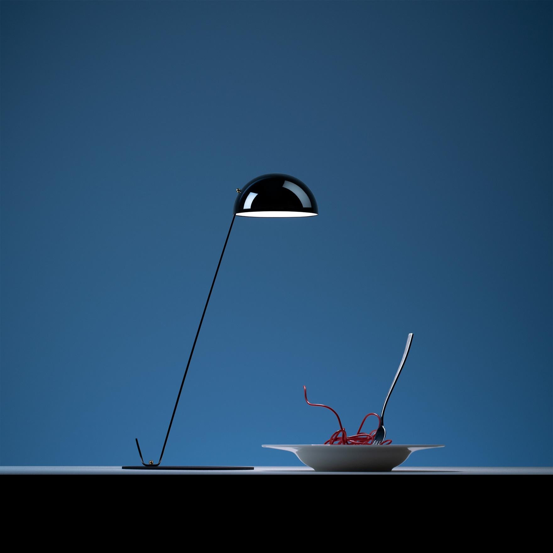 Post Prandium is an LED table lamp made of metal.‎
A project from many years ago, today in a new wireless version.‎ The love for the ready-made sometimes resurfaces, to satisfy my profound desire for designing as little as possible, taking what