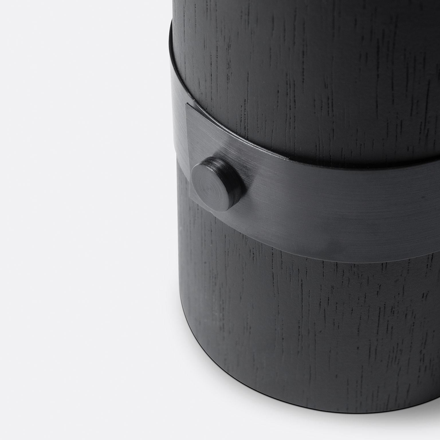 Ebonized Post-Tropical Vase in Black by Wentz, Brazilian Contemporary Design For Sale