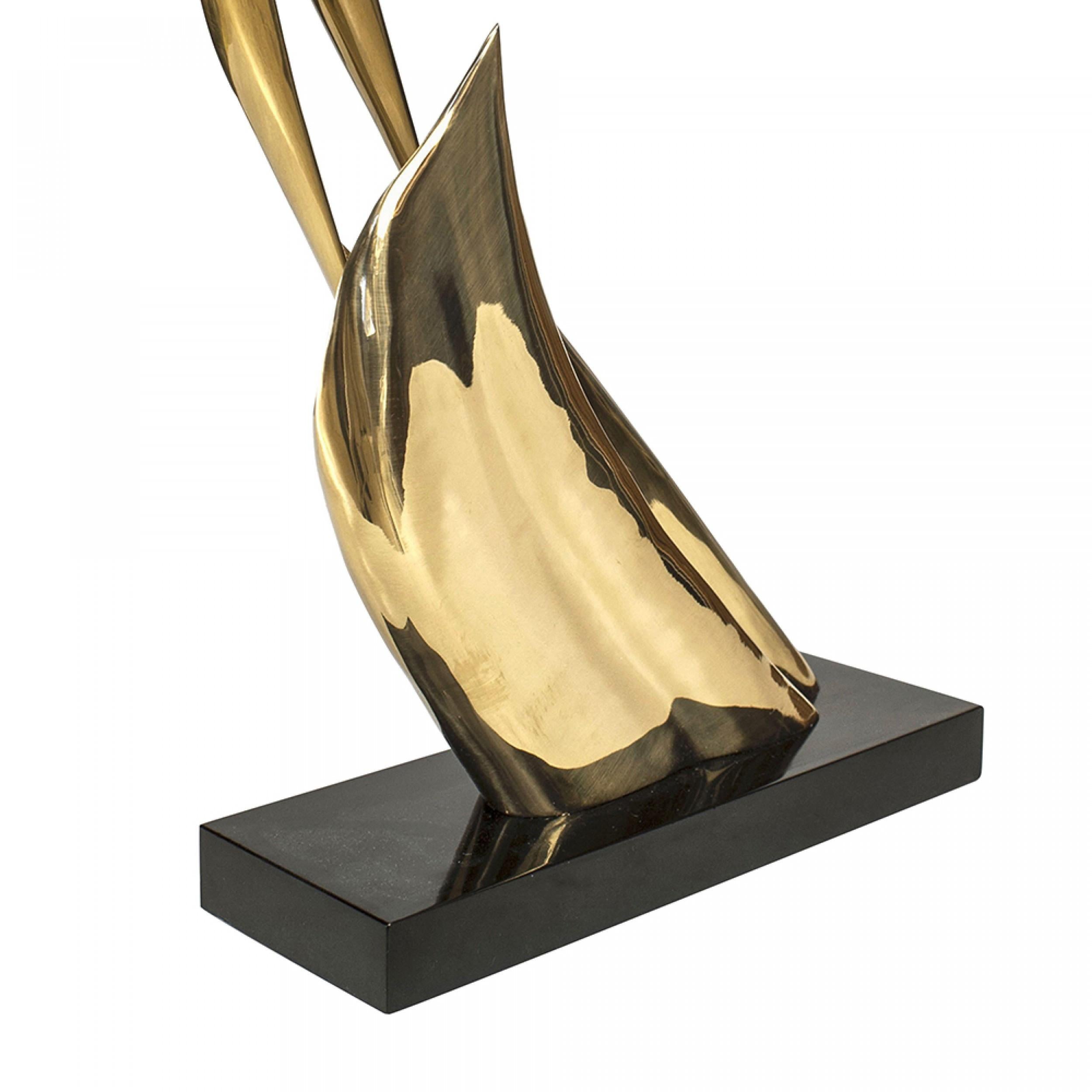 Inconnu Sculpture à plumes en laiton d'après-guerre en vente