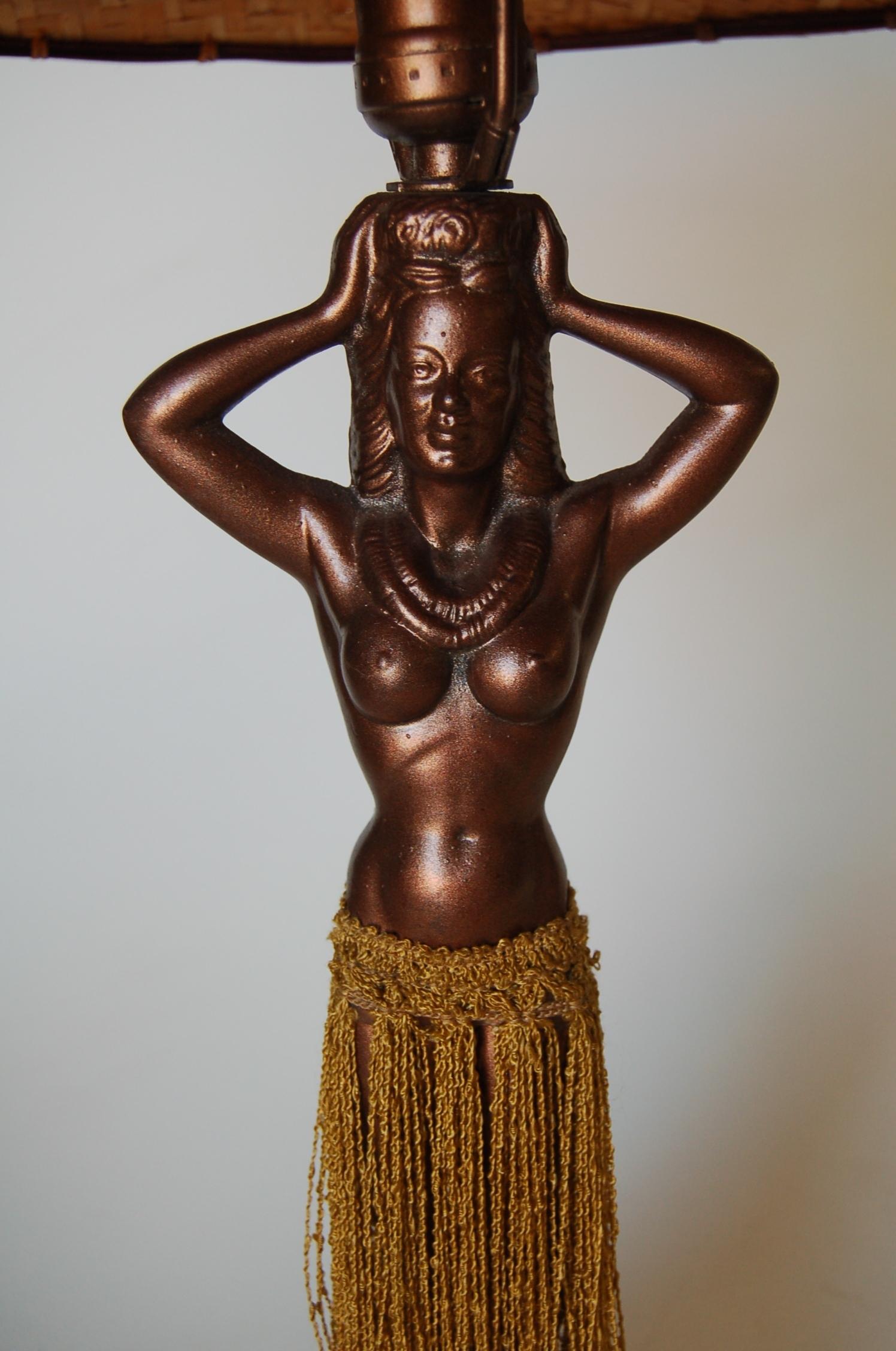 hula girl lamp vintage