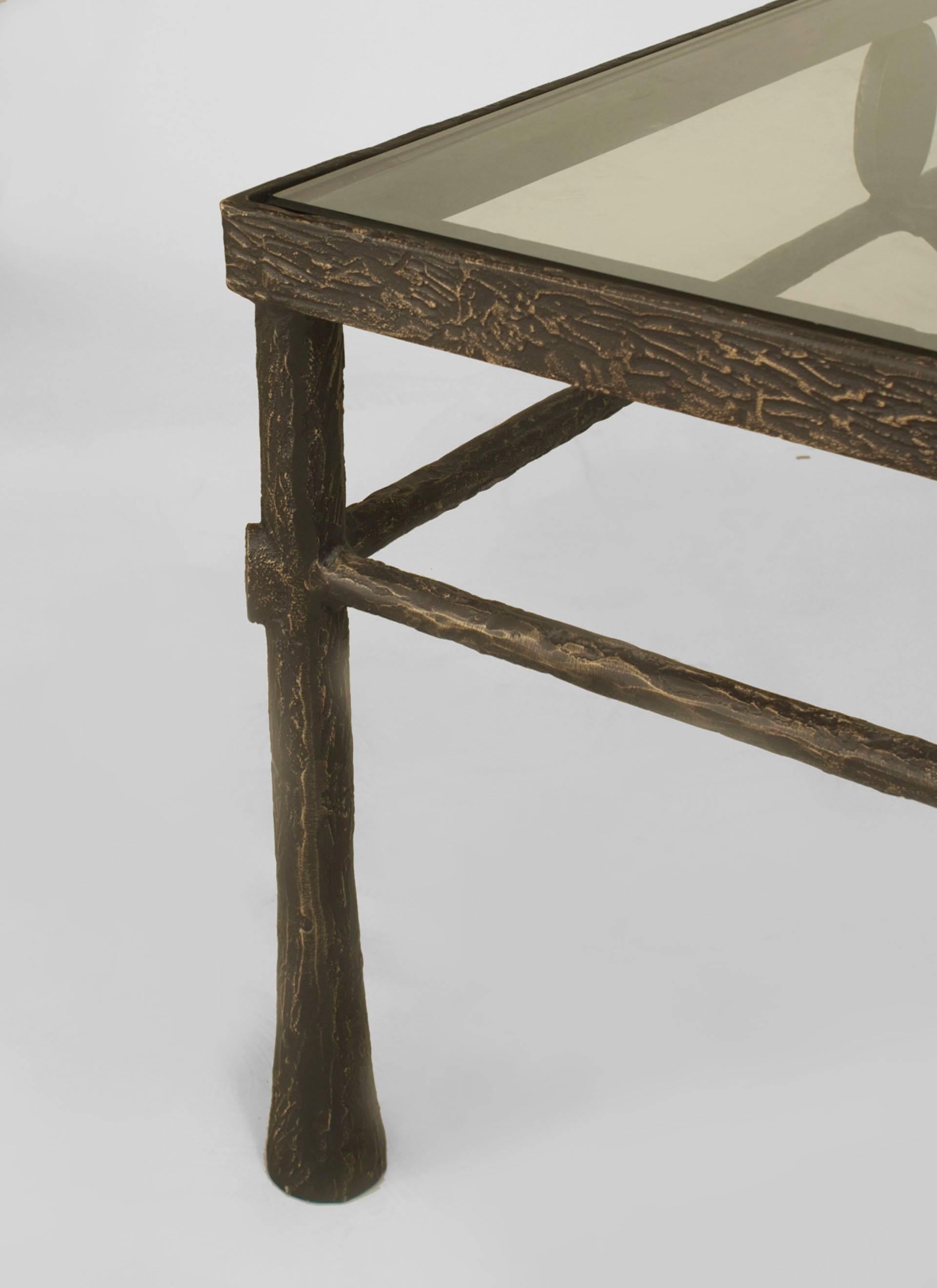Post-Modern Postwar Design 'Giacometti Style' Dark Bronze Patina Coffee Table