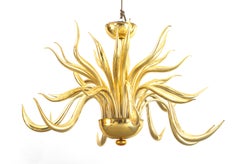 Italian Venetian Murano Gilt Glass Chandelier