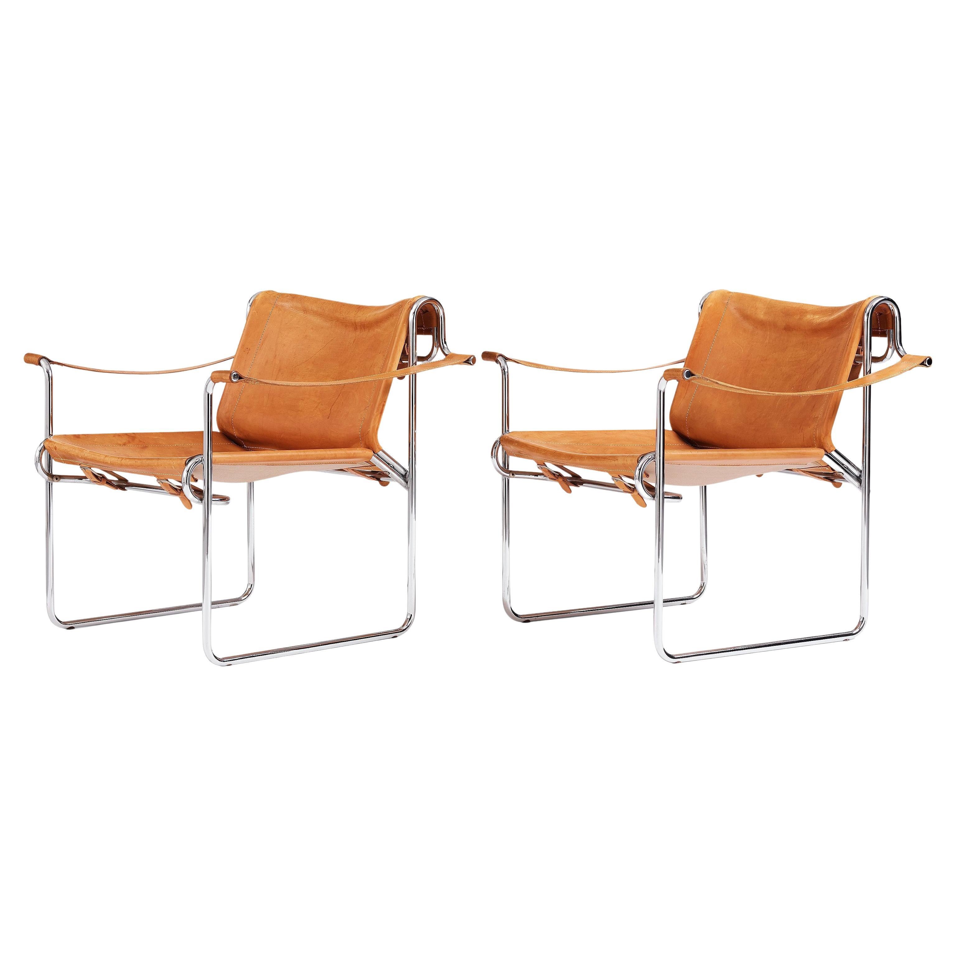 Post War Flamingo Pair of Chairs by Pethrus Lindlöf, Sweden, 1970s