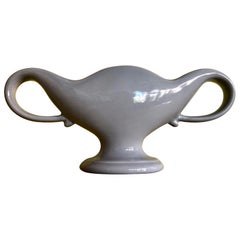 Post War Small Fulham Pottery Grey Glazed Flower Arranging Vase