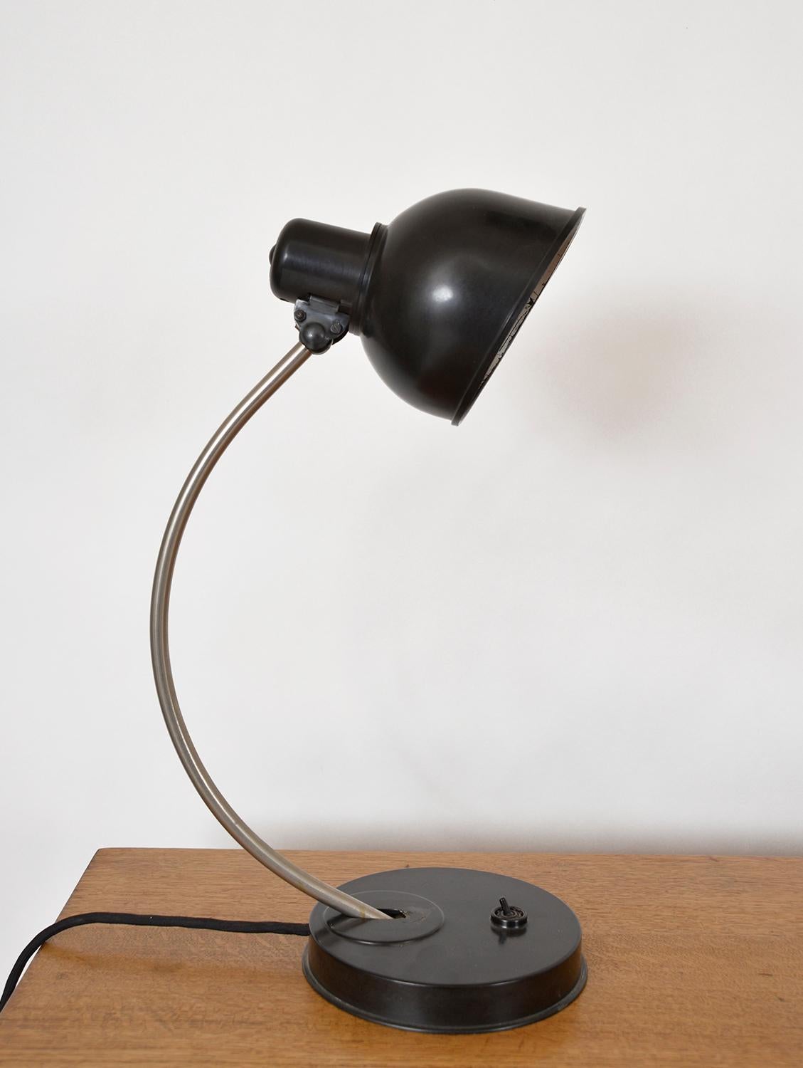 Mid-20th Century Post-War Helion Bakelite Desk Task Lamp East German Industrial 1950s MidCentury  For Sale