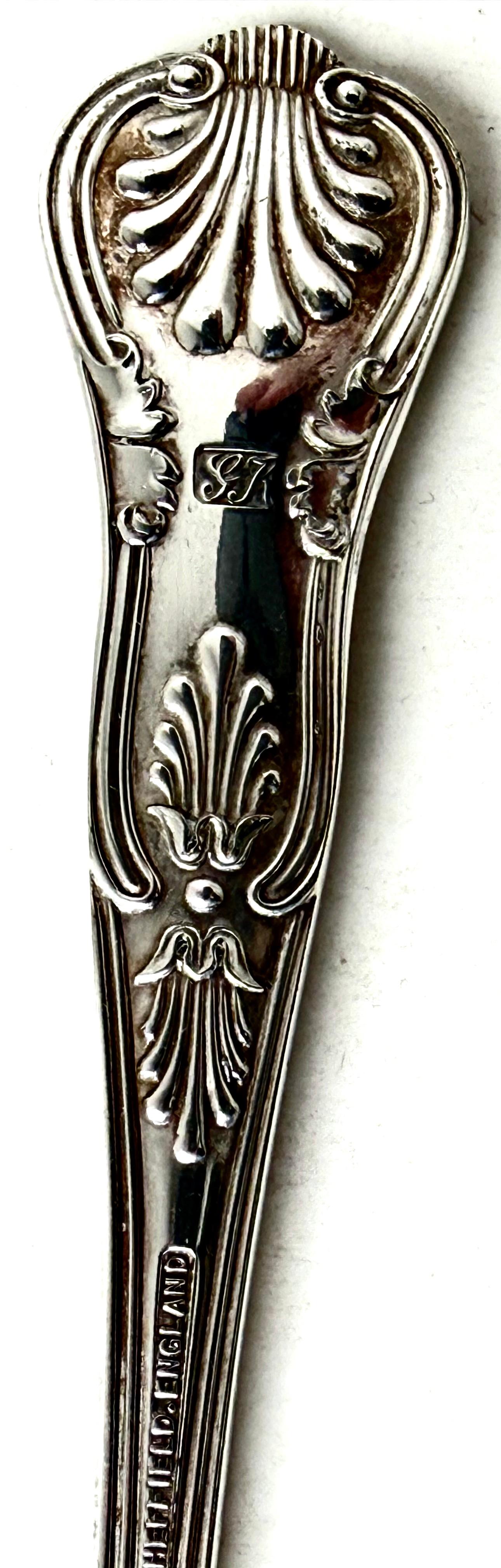 Repoussé Post War Pair Silver Plate Salad Spoons in Original Case. For Sale