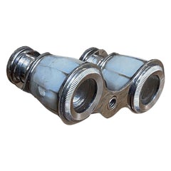 Post War Pearl Inlay Chromed Opera Glasses