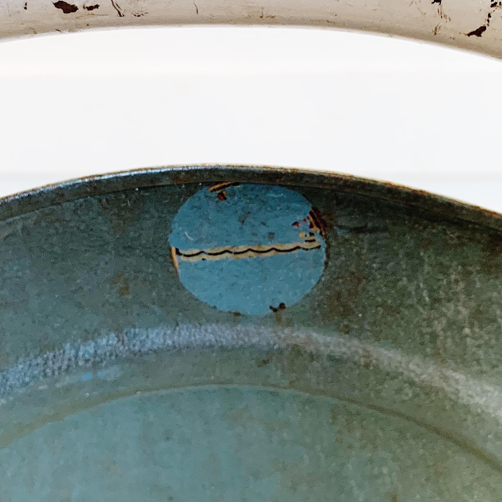 Post-War Sebel Stak-a-bye Garden Chairs with Steel Blue Pressed Metal Seats 6