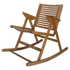 Post War Slovenian Design Rex Foldable Rocking Chair by Niko Kralj, 1950s