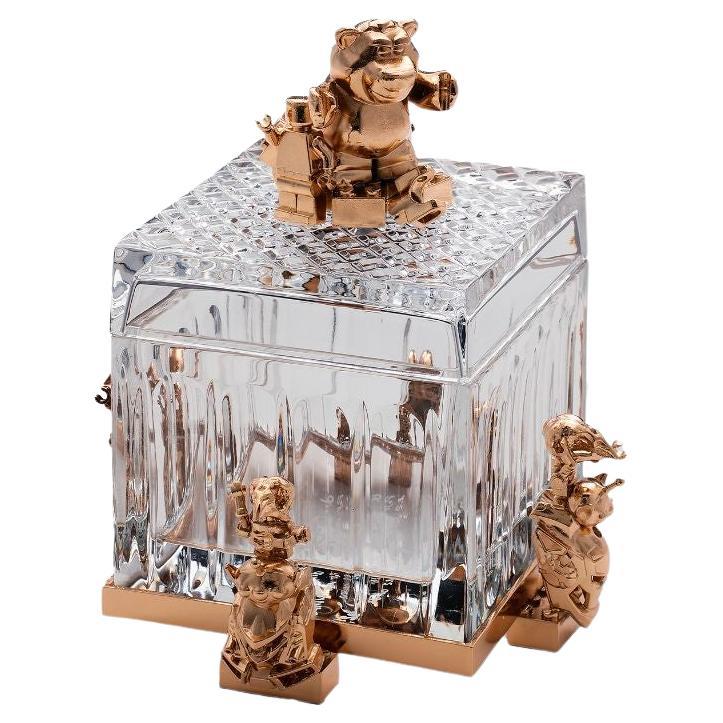 Post War Triumph Glass Box by Leo De Carlo For Sale