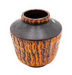 Post-War West Germany Orange Carstens Fat Lava Vase