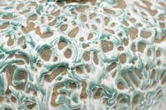 Vaso in ceramica con gocciolatura verde e marrone della Germania Ovest del dopoguerra