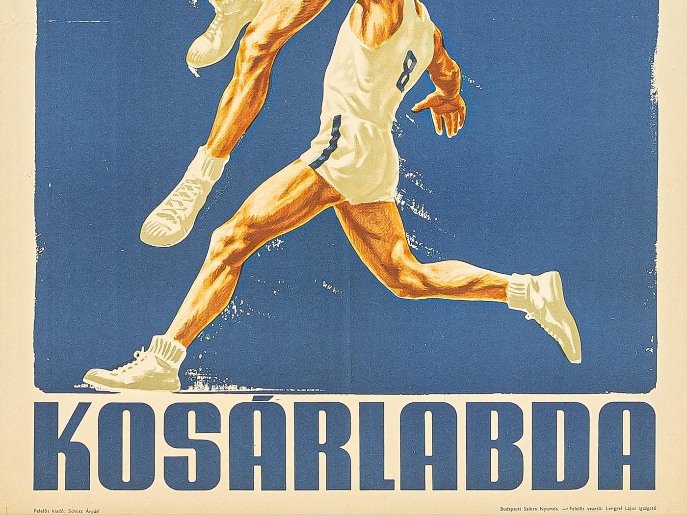 Poster: Basketball European Championship, 1955 In Good Condition For Sale In Neuss, NW