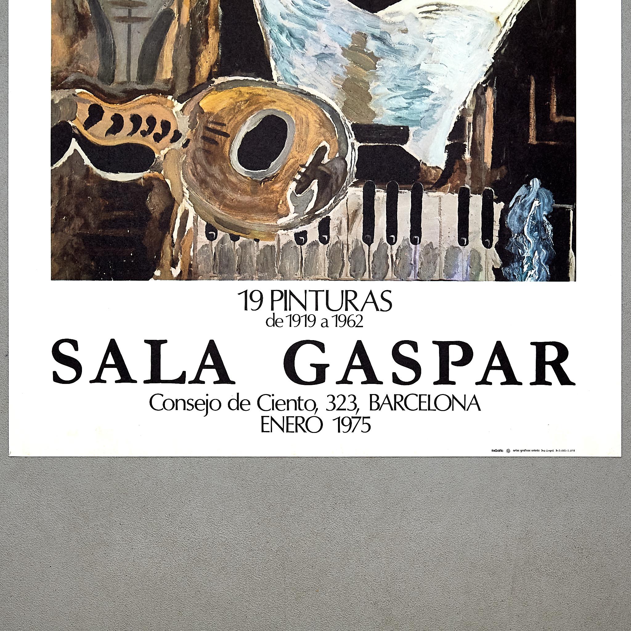 Mid-Century Modern Poster for Gaspar Room by Georges Braque, circa 1975. For Sale