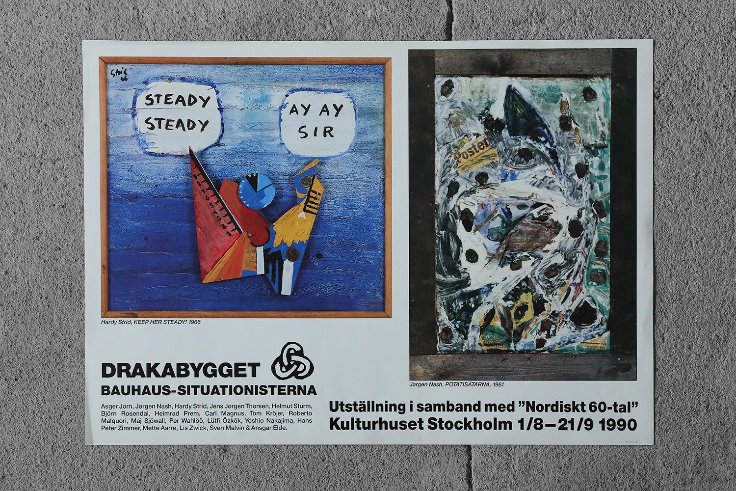 Cartel de la exposición Nordiskt 60-tal en Kulturhuset Estocolmo, 1990 Escandinavo moderno en venta