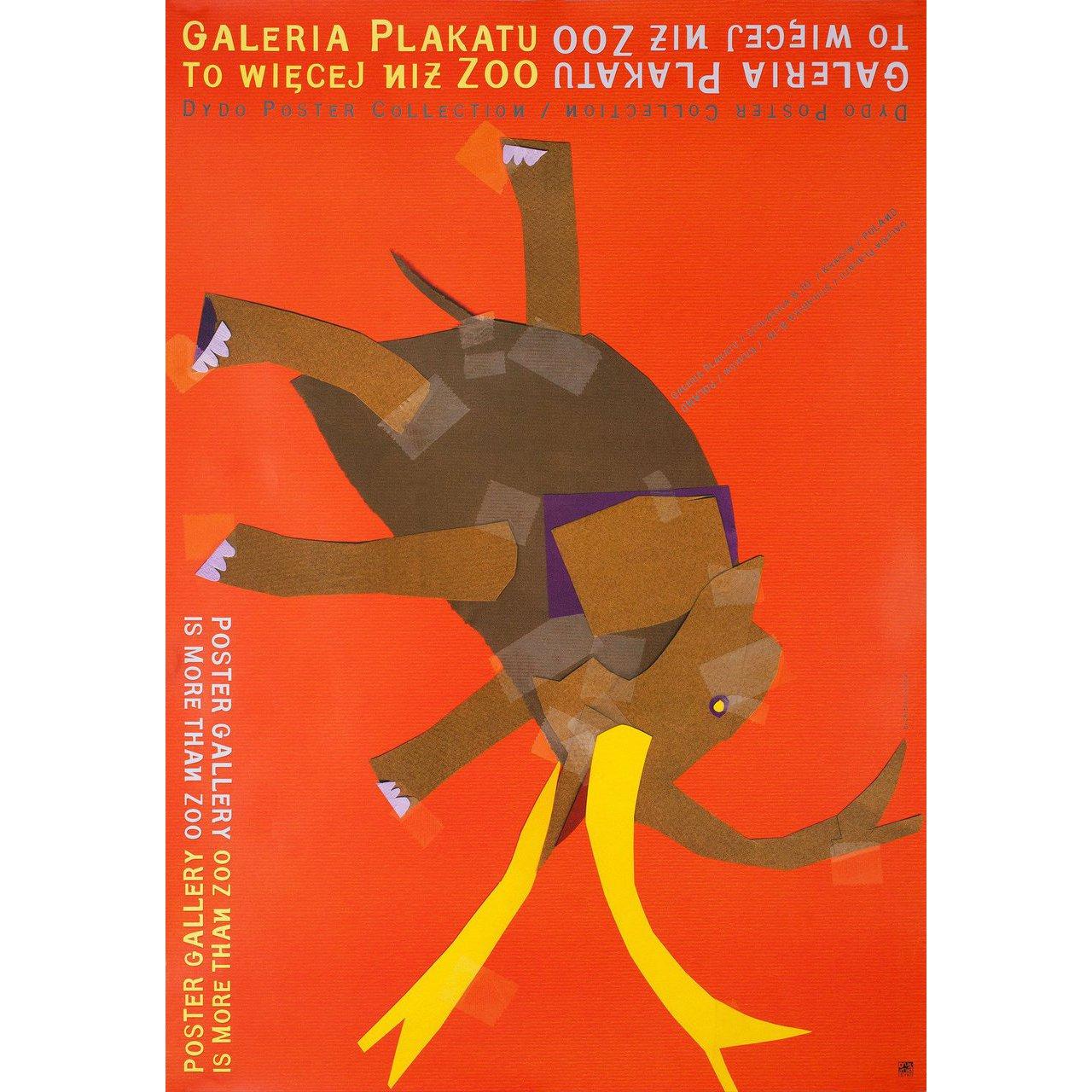 Original 2000s Polish B1 poster by Elzbieta Chojna for the exhibition Poster Gallery Is More than Zoo. Fine condition, folded. Many original posters were issued folded or were subsequently folded. Please note: the size is stated in inches and the