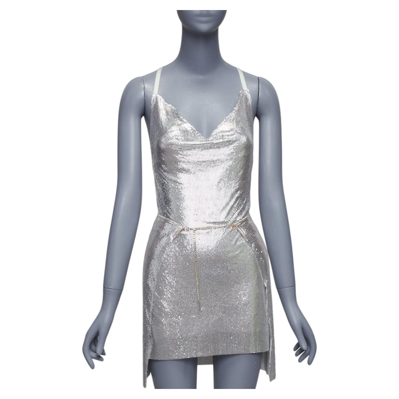 POSTER GIRL Adrianne 100% aluminium cotte de mailles robe jupe XS
