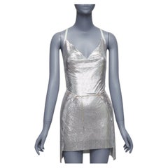 POSTER GIRL Adrianne 100% aluminium silver chainmail top skirt dress XS