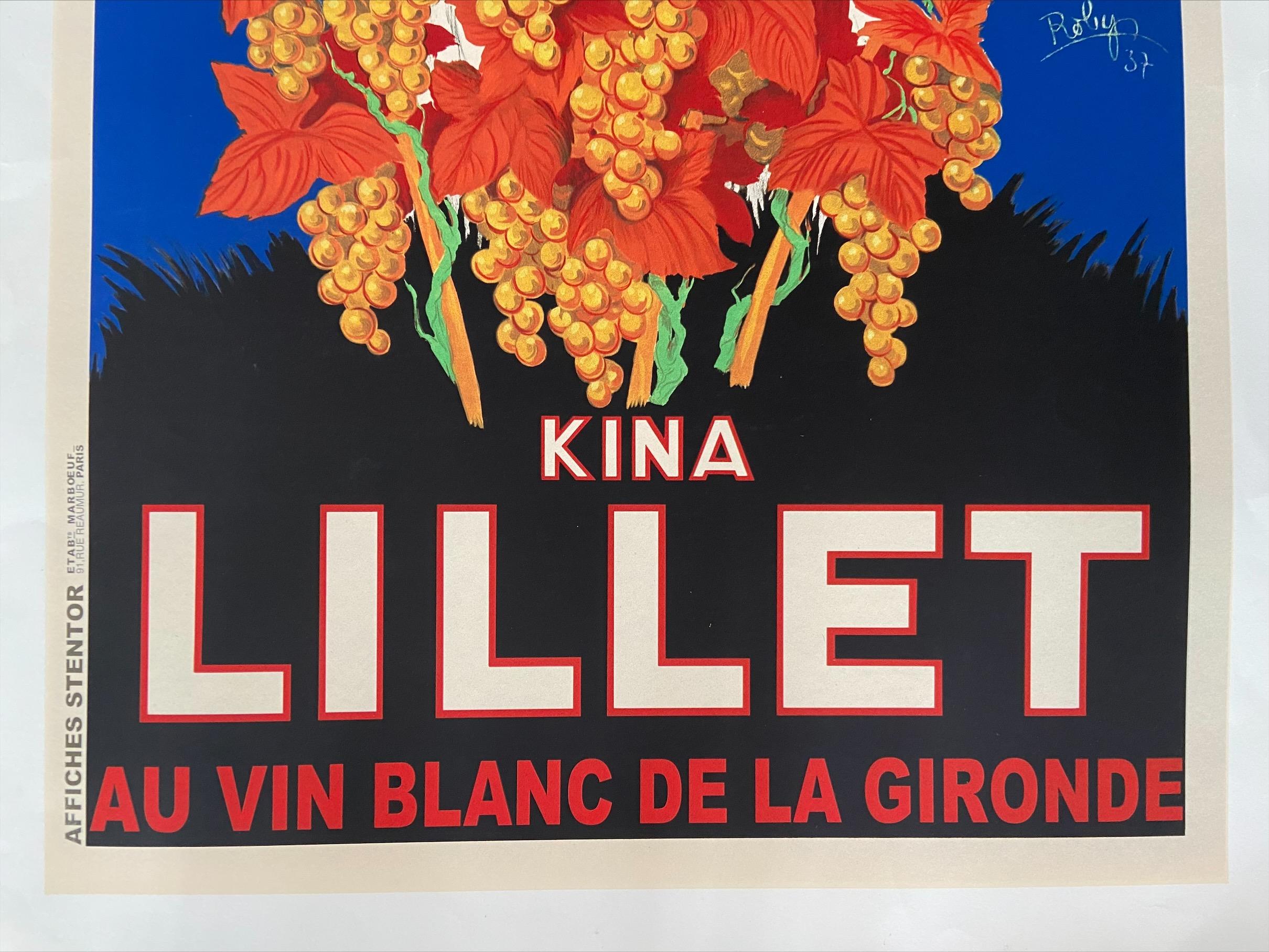 Mid-20th Century Poster Kina Lillet, Robys 'Robert Wolff' For Sale