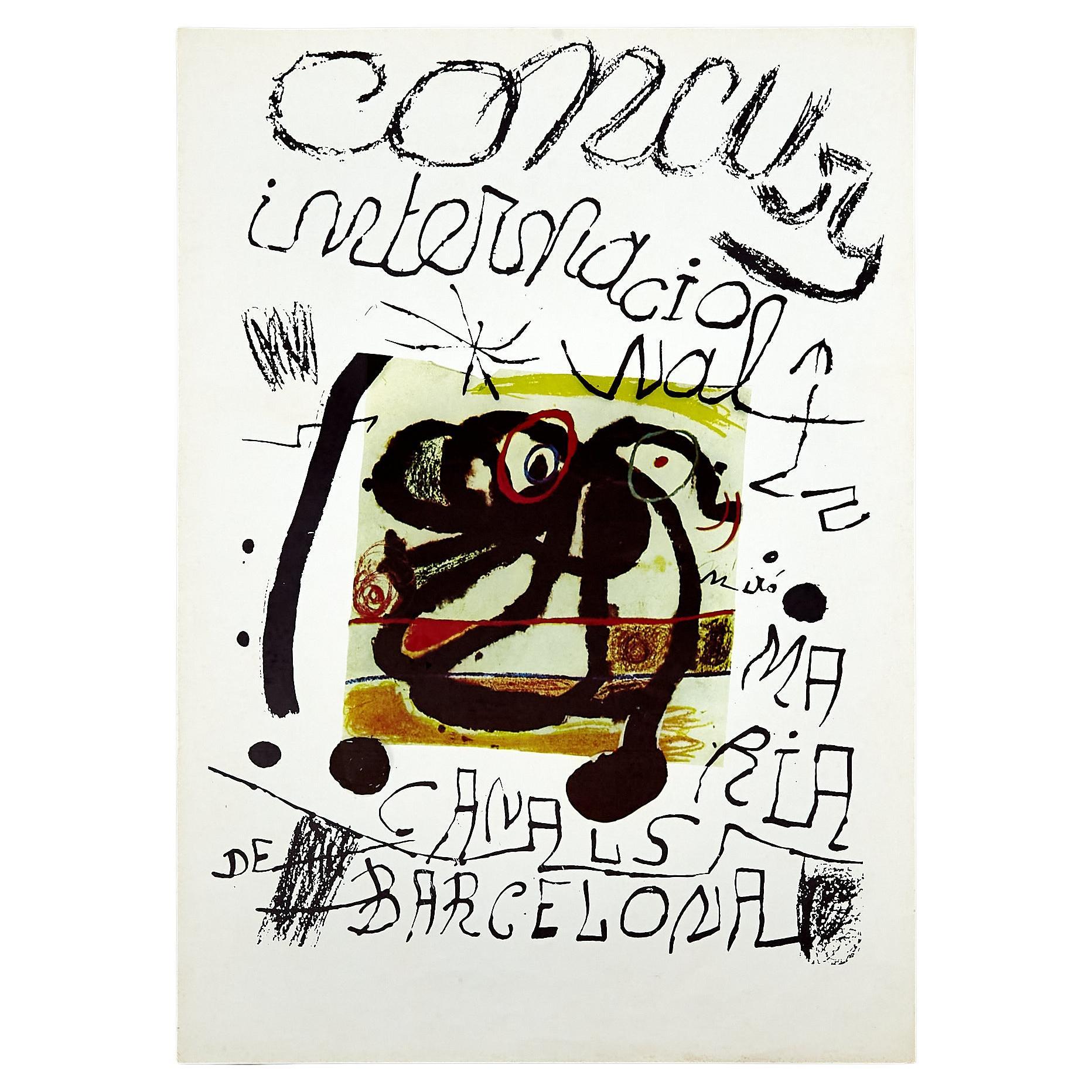 Poster of Concurs Internacional Maria Canals by Joan Miró, circa 1979. For Sale