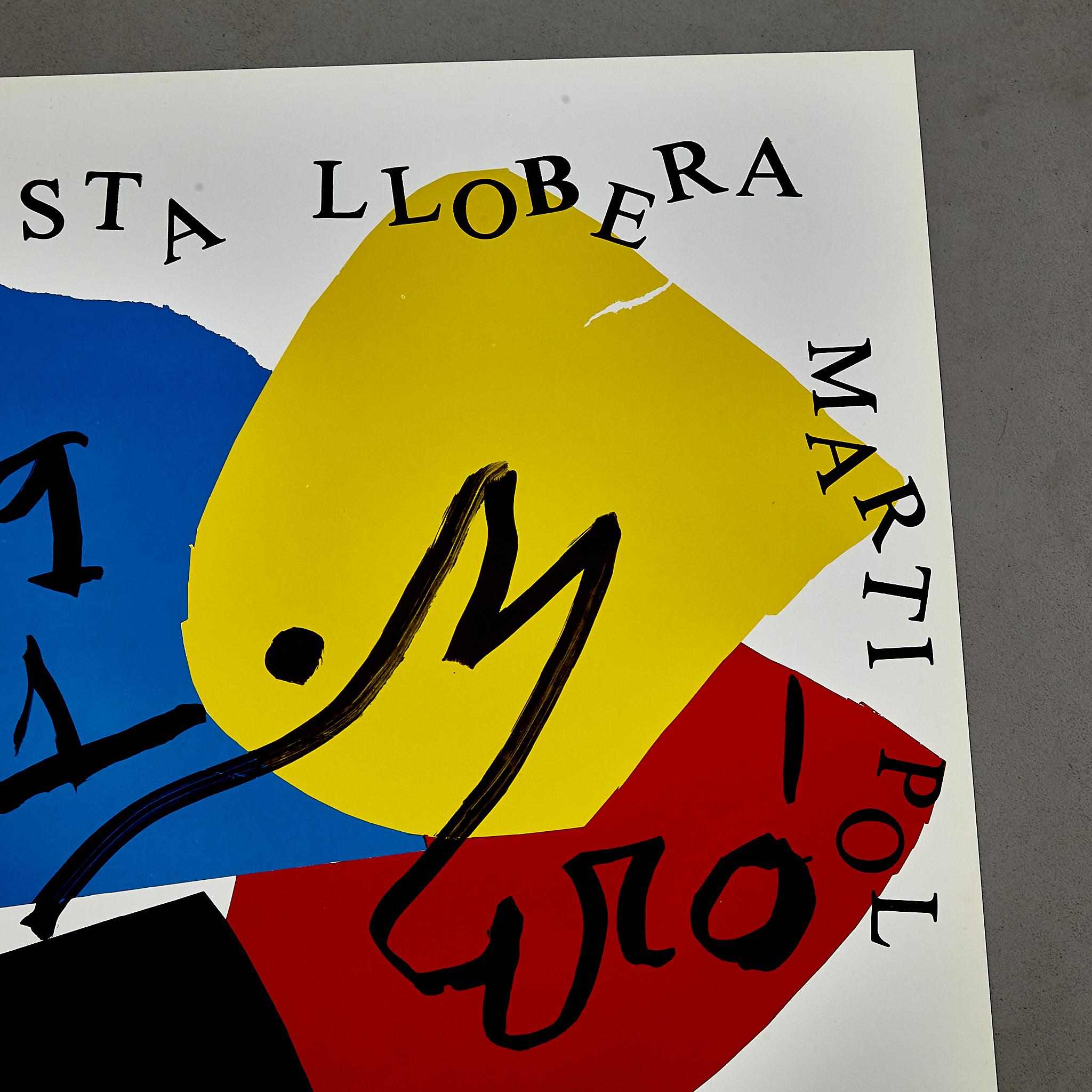 Poster of Costa Llobera by Joan Miró, circa 1981. In Good Condition For Sale In Barcelona, Barcelona