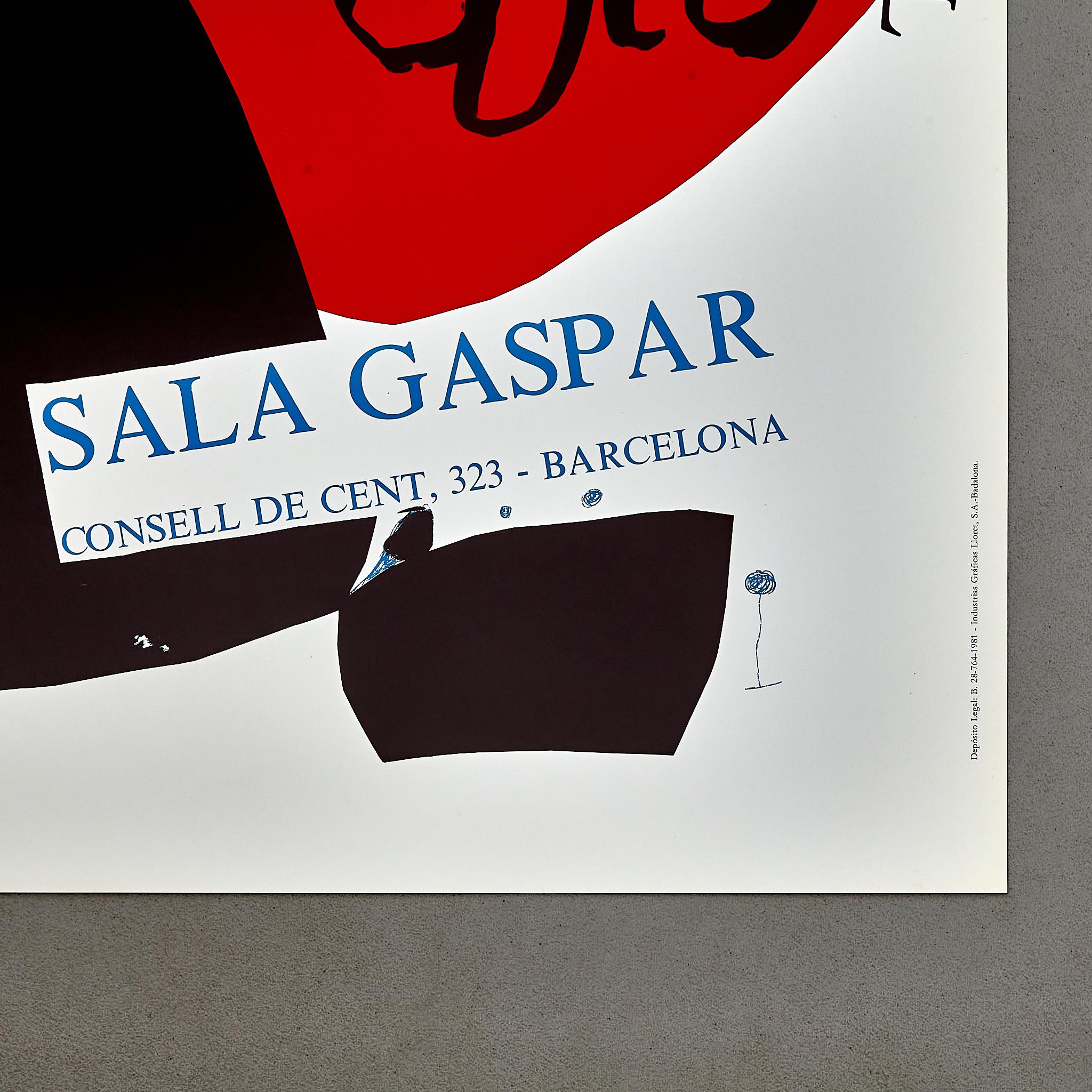 Paper Poster of Costa Llobera by Joan Miró, circa 1981. For Sale