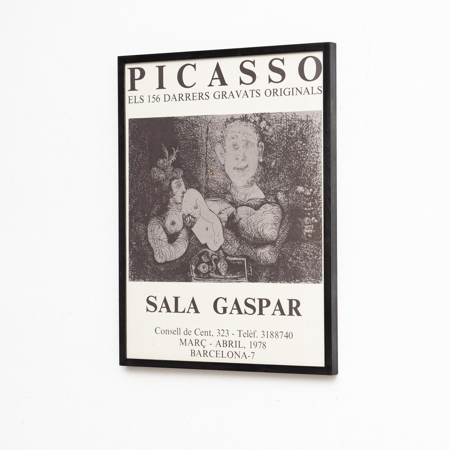 Mid-Century Modern Poster of the exhibition Gaspar Room. 156 Engravings by Picasso, circa 1978 For Sale