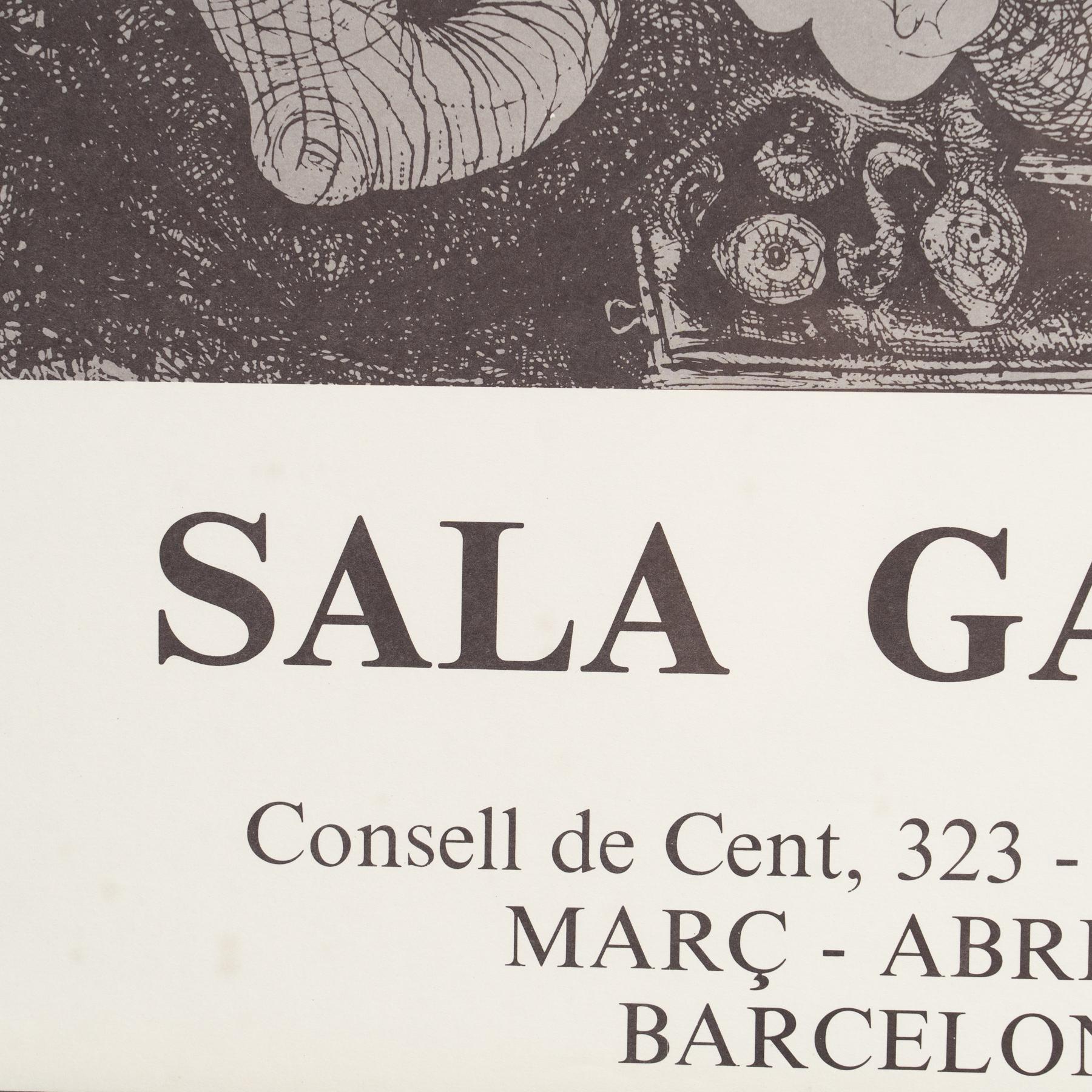 Paper Poster of the exhibition Gaspar Room. 156 Engravings by Picasso, circa 1978 For Sale