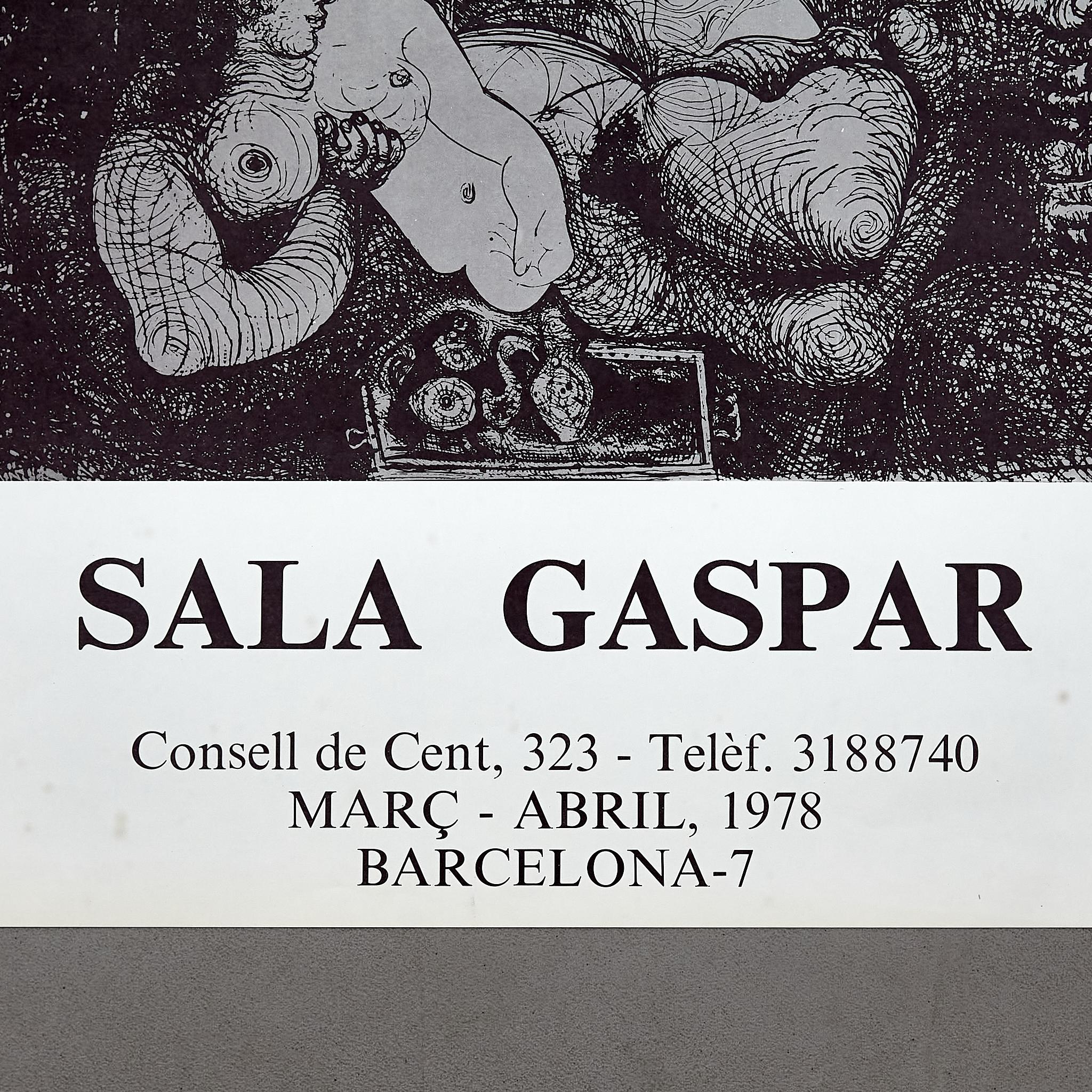 Spanish Poster of the exhibition Gaspar Room. 156 Engravings by Picasso, circa 1978 For Sale
