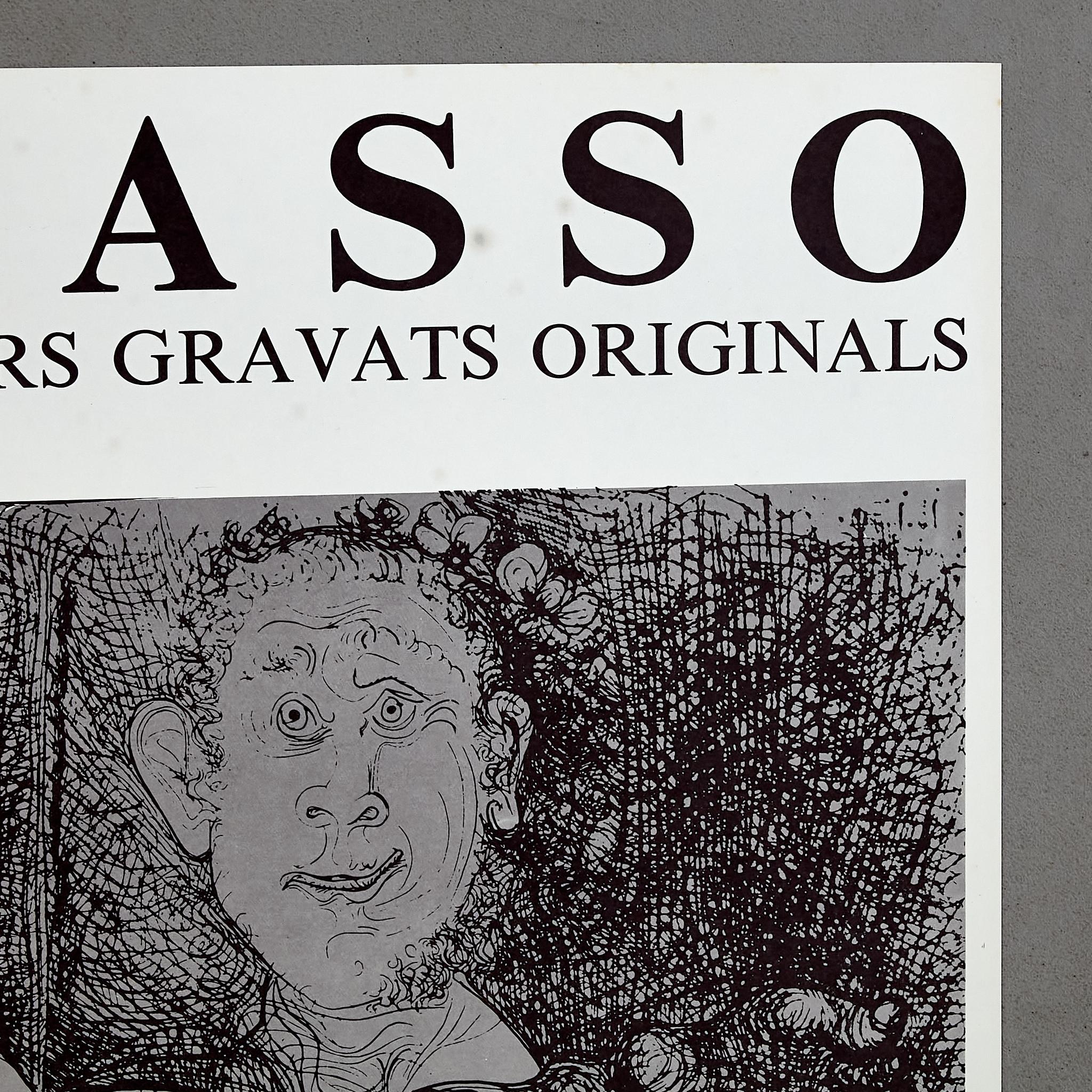 Late 20th Century Poster of the exhibition Gaspar Room. 156 Engravings by Picasso, circa 1978 For Sale