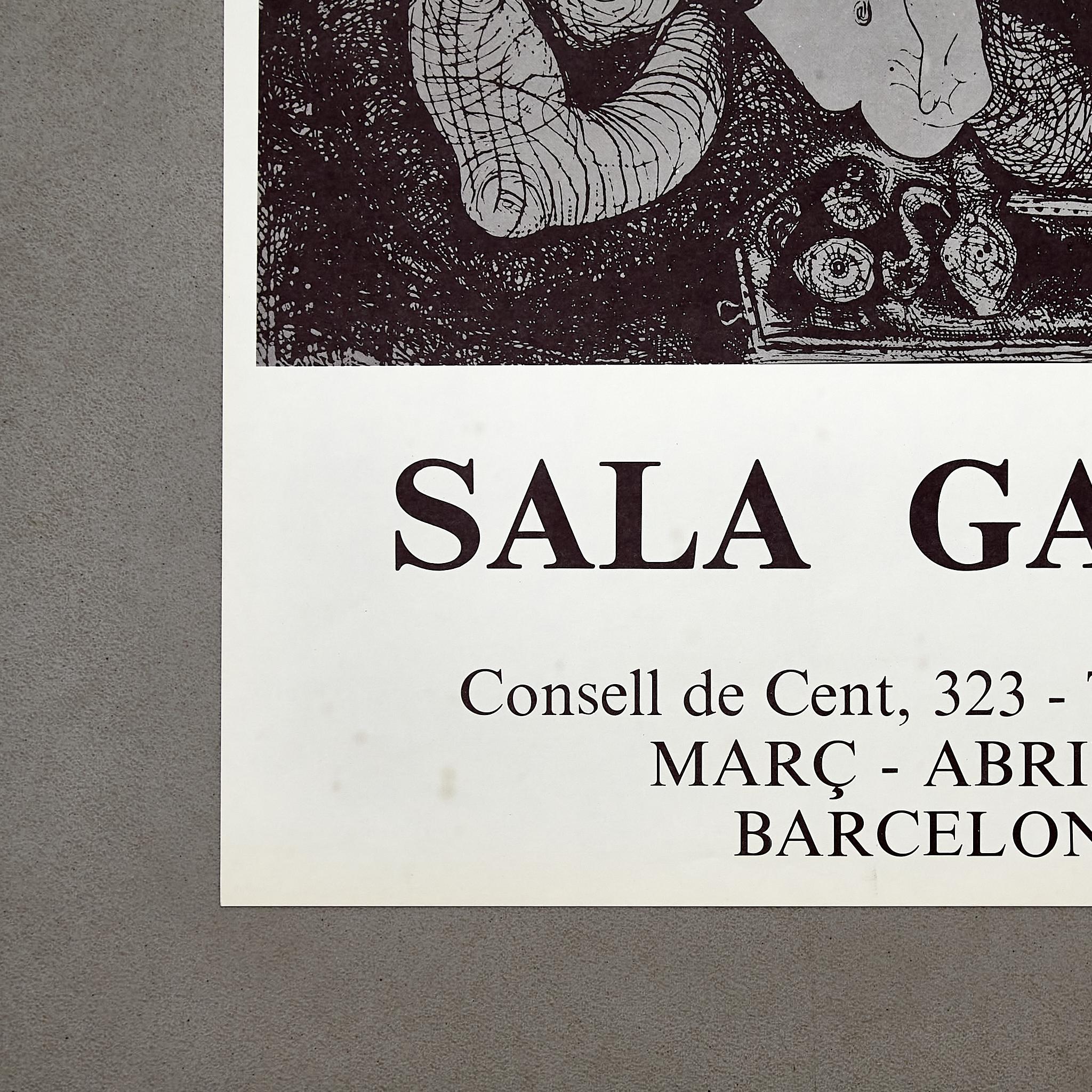 Paper Poster of the exhibition Gaspar Room. 156 Engravings by Picasso, circa 1978 For Sale