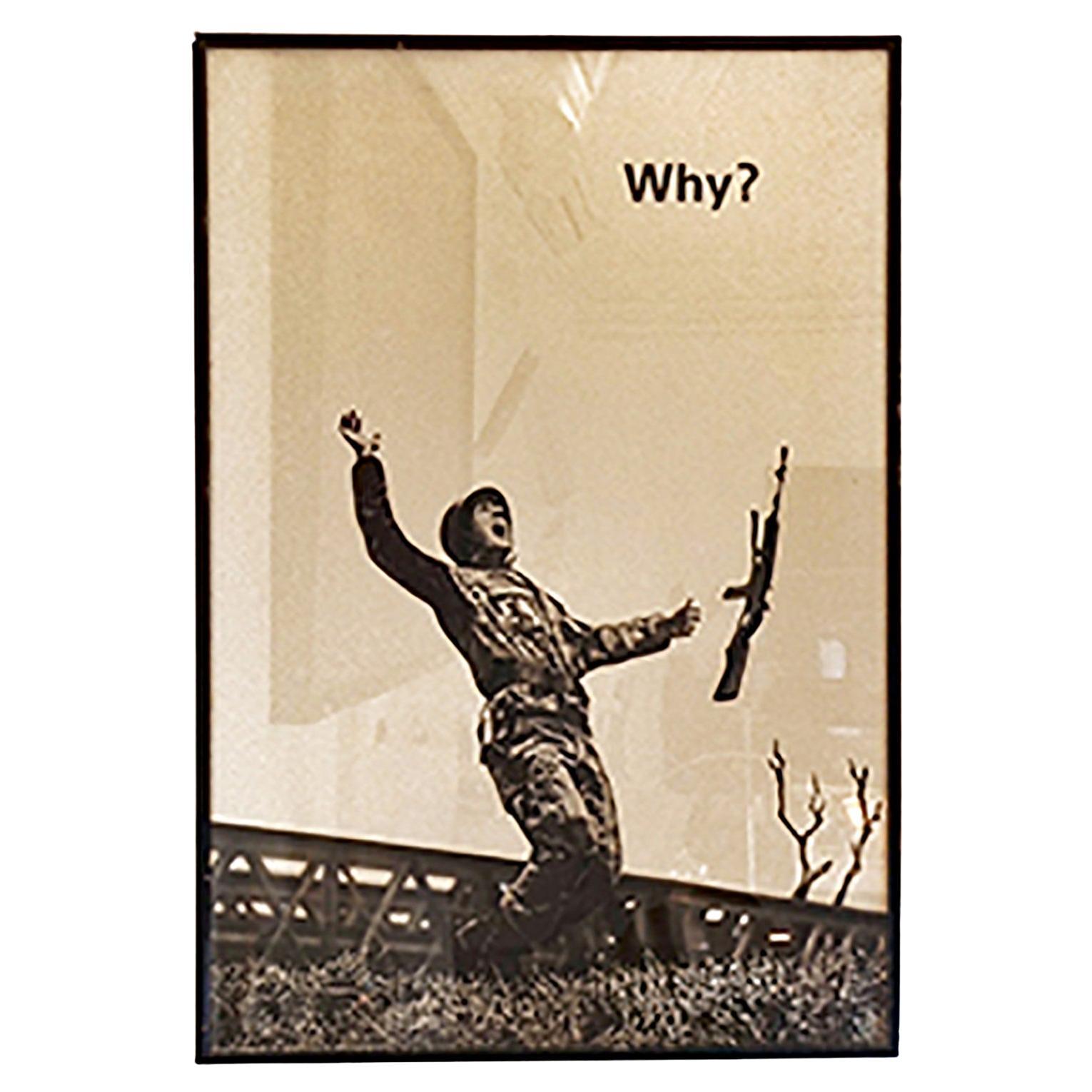 Pazifistisches WHY? Plakat zum Vietnamkrieg, Italien 1970er Jahre