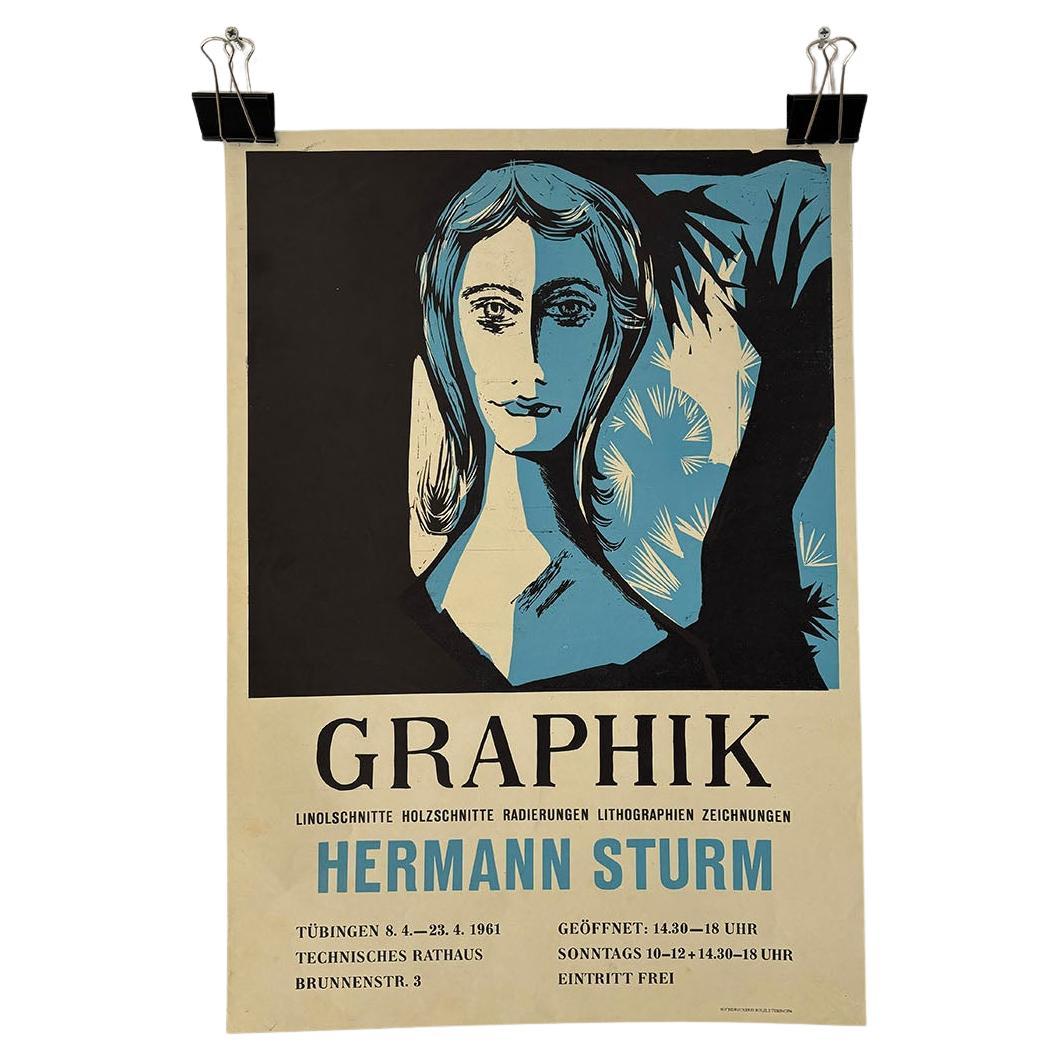 Poster Print Graphic Hermann Sturm Exhibition 1961