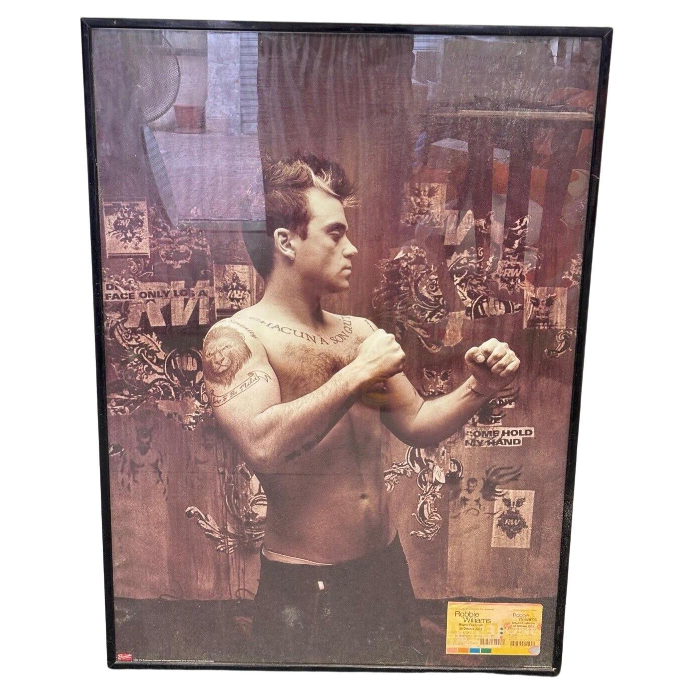 Robbie Williams Poster with Ticket Concert Milan October 30, 2003