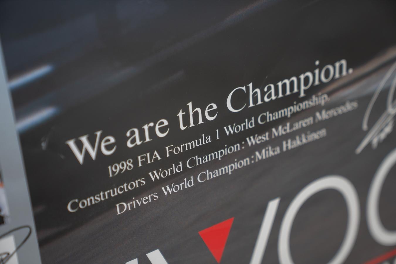 Iron Poster West McLaren Mercedes, FIA FORMULA 1, 1998 For Sale