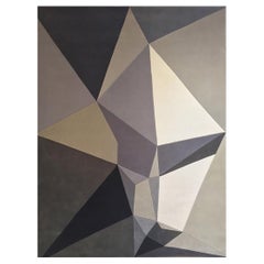 "Posterior - Neutral" /  6' x 9' / Hand-Carved Wool Rug