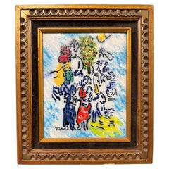 Posthumorous Marc Chagall Enamel on Copper plate artwork