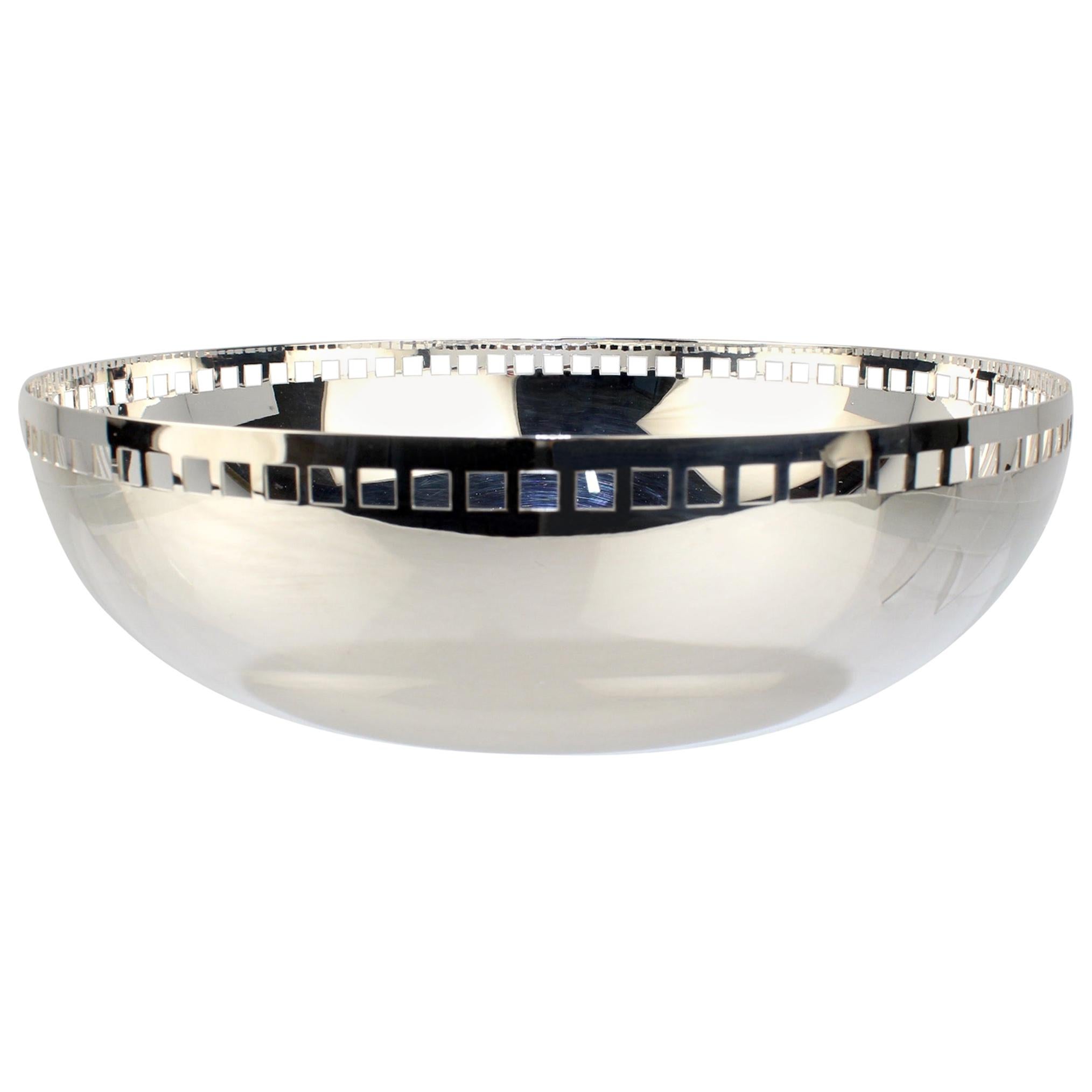 Postmodern Silver Plate Skyscraper Fruit Bowl by Richard Meier For Sale