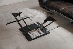 Postmodern 1980s Adjustable Cocktail Table by Italian Manufacturer Bellato