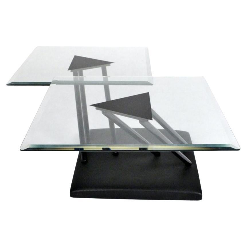 Postmodern 1980s Adjustable Cocktail Table by Italian Manufacturer Bellato For Sale